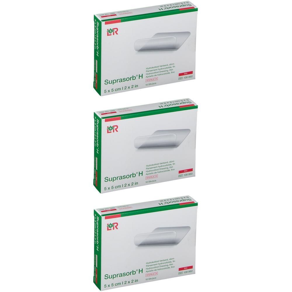 Suprasorb H Hydrokoll.Verb.dünn 5x5 cm x3 3x10 St Verband