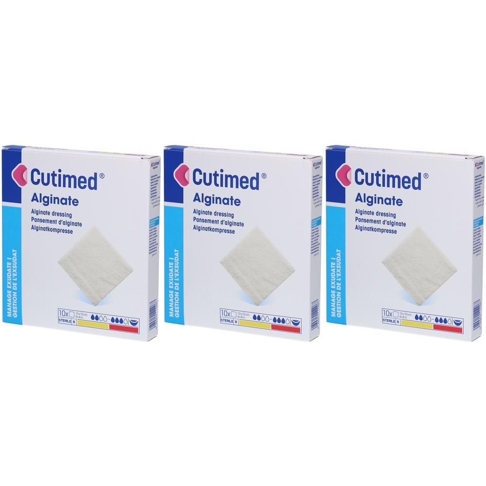 Cutimed Alginate Alginatkompressen 10x10 cm x3 3x10 St Kompressen
