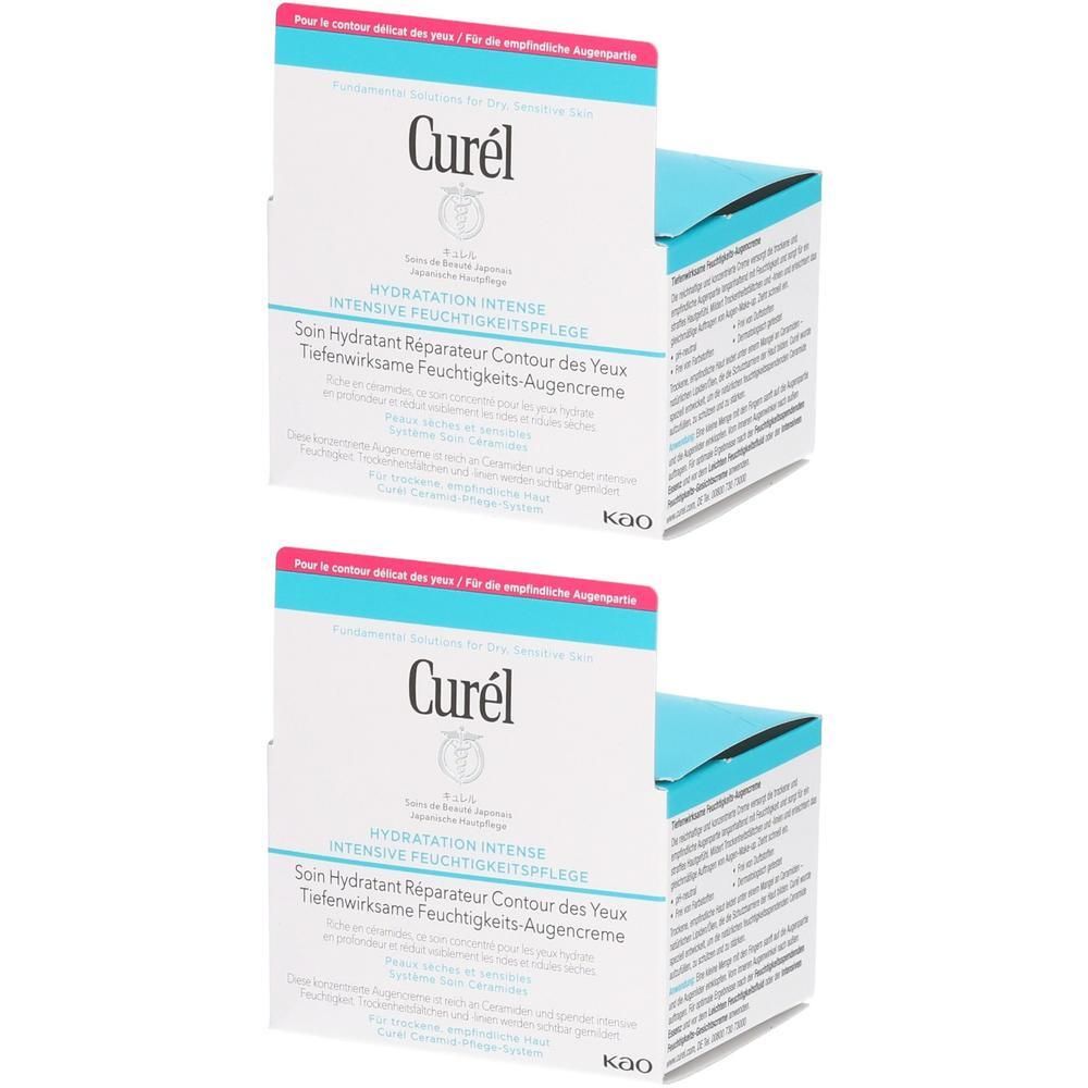 Zwei Packungen Curél intensive Feuchtigkeits-Augencreme.