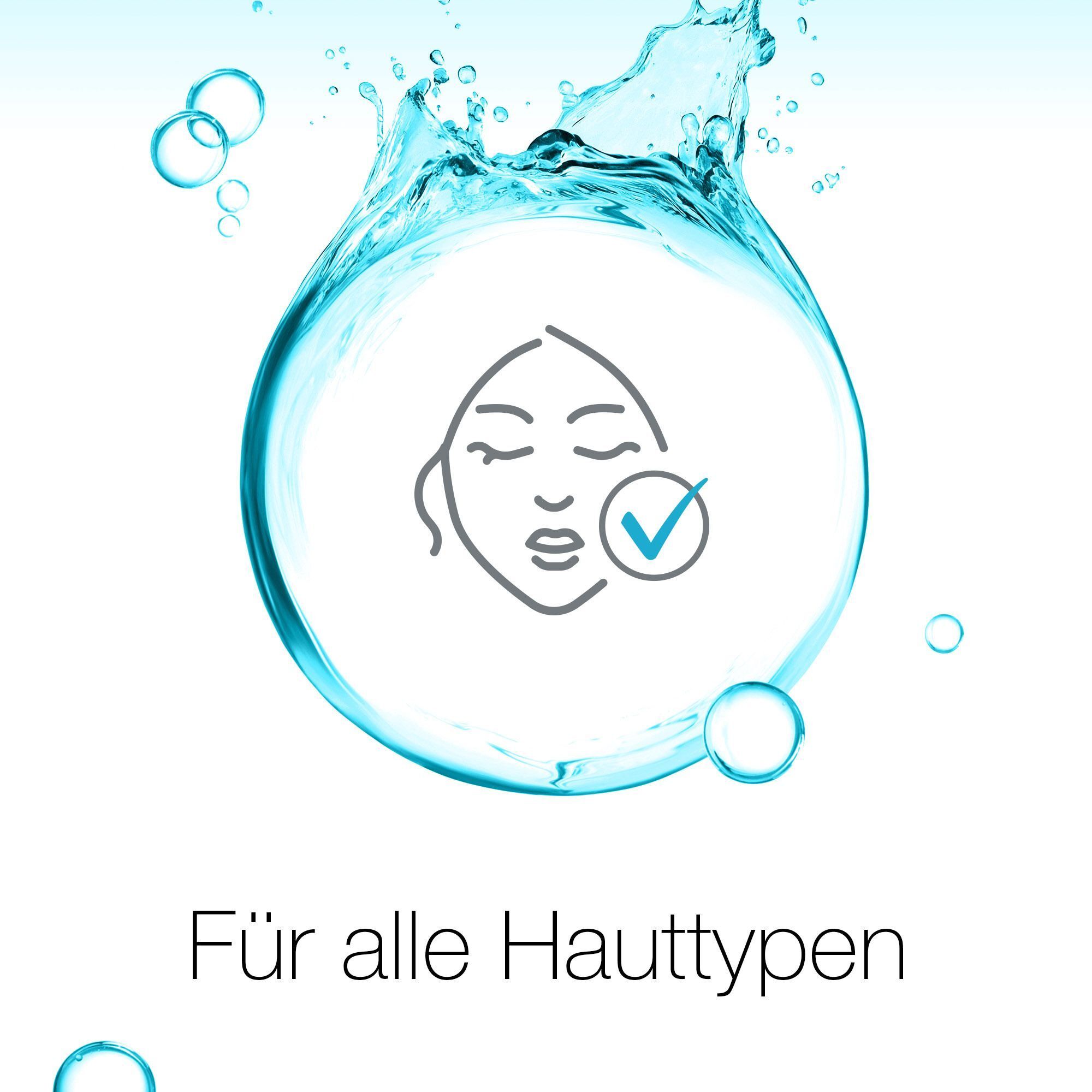Symbol für Eignung für alle Hauttypen.