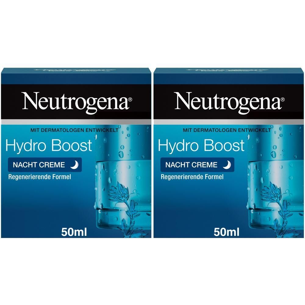 Zwei Packungen Neutrogena Hydro Boost Nachtcreme, je 50ml.