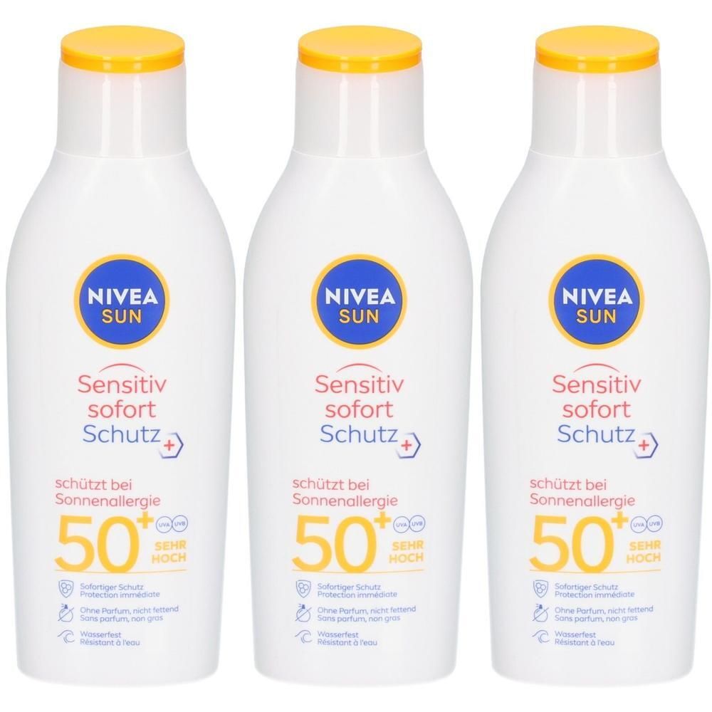 Nivea Sun Sensitiv Sofort Schutz Lotion Sonnenalergie LSF 50+ 200ml x3 3x200 ml