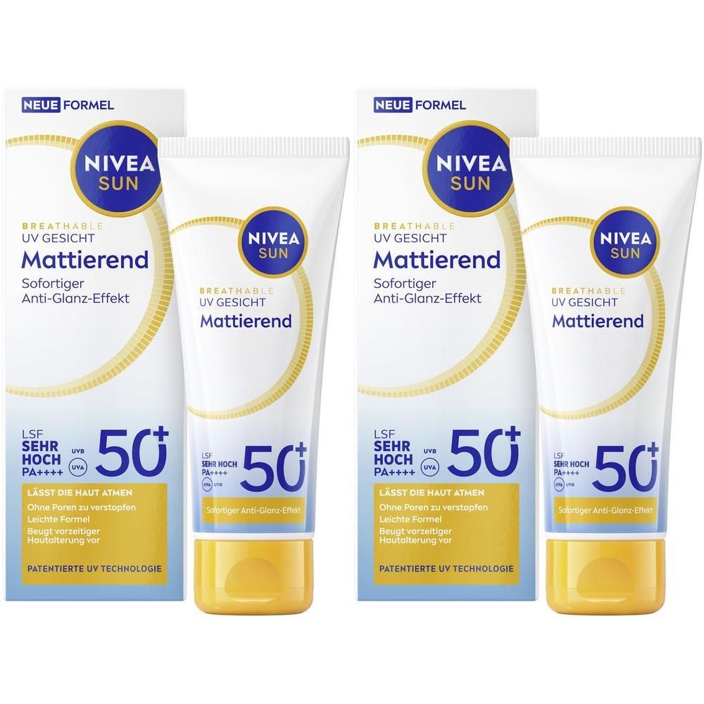 Nivea SUN Breathable UV Gesicht mattierend LSF 50+ 40ml x2 2x40 ml