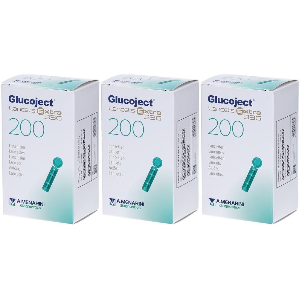 Glucoject Lancets Extra 33 G x3 3x200 St Lanzetten