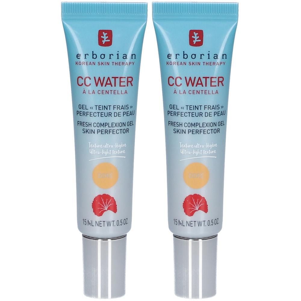Zwei Tuben Erborian CC Water Doré, 15ml.