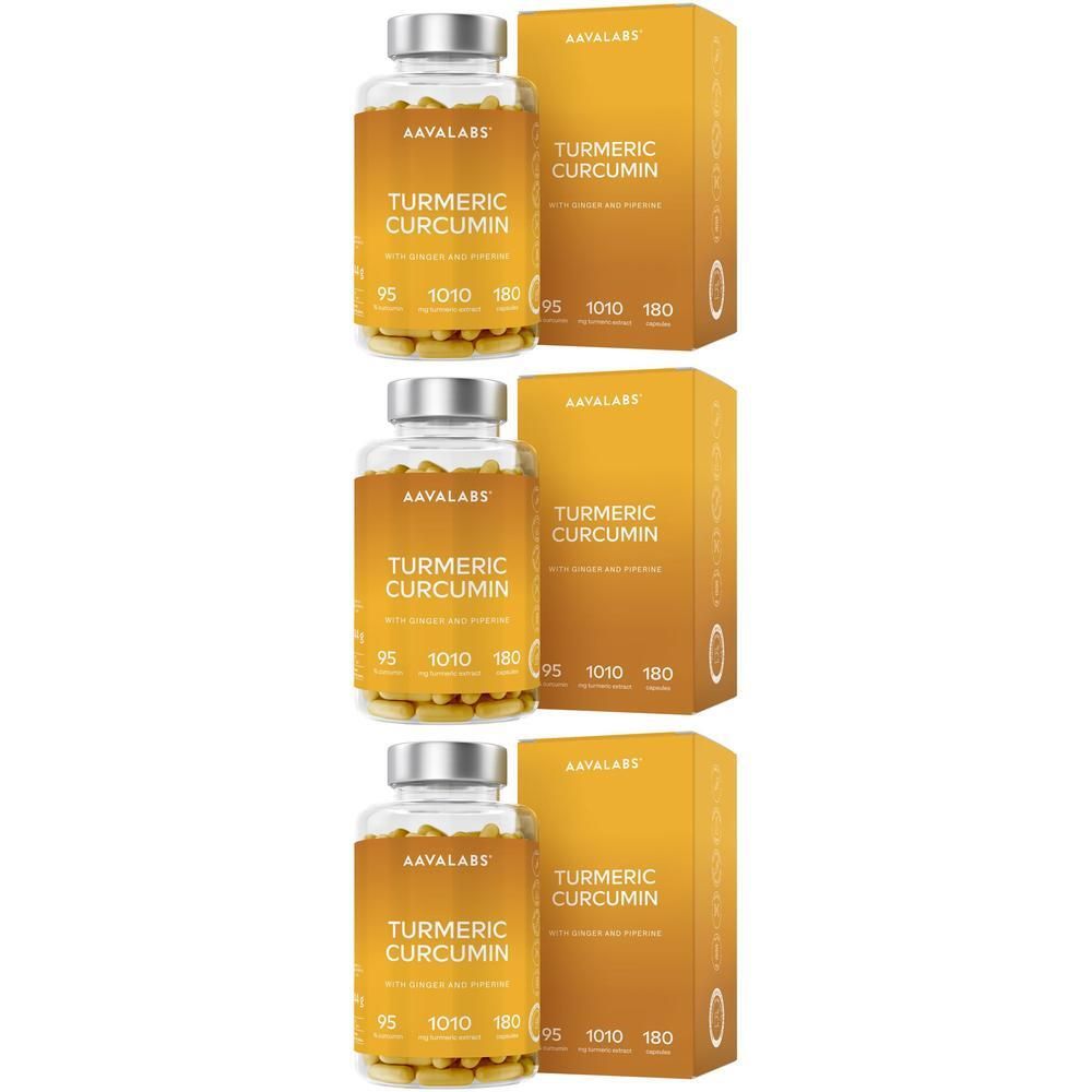 Aavalabs Curcumin+Piperin vegan Kapseln x3 3x180 St