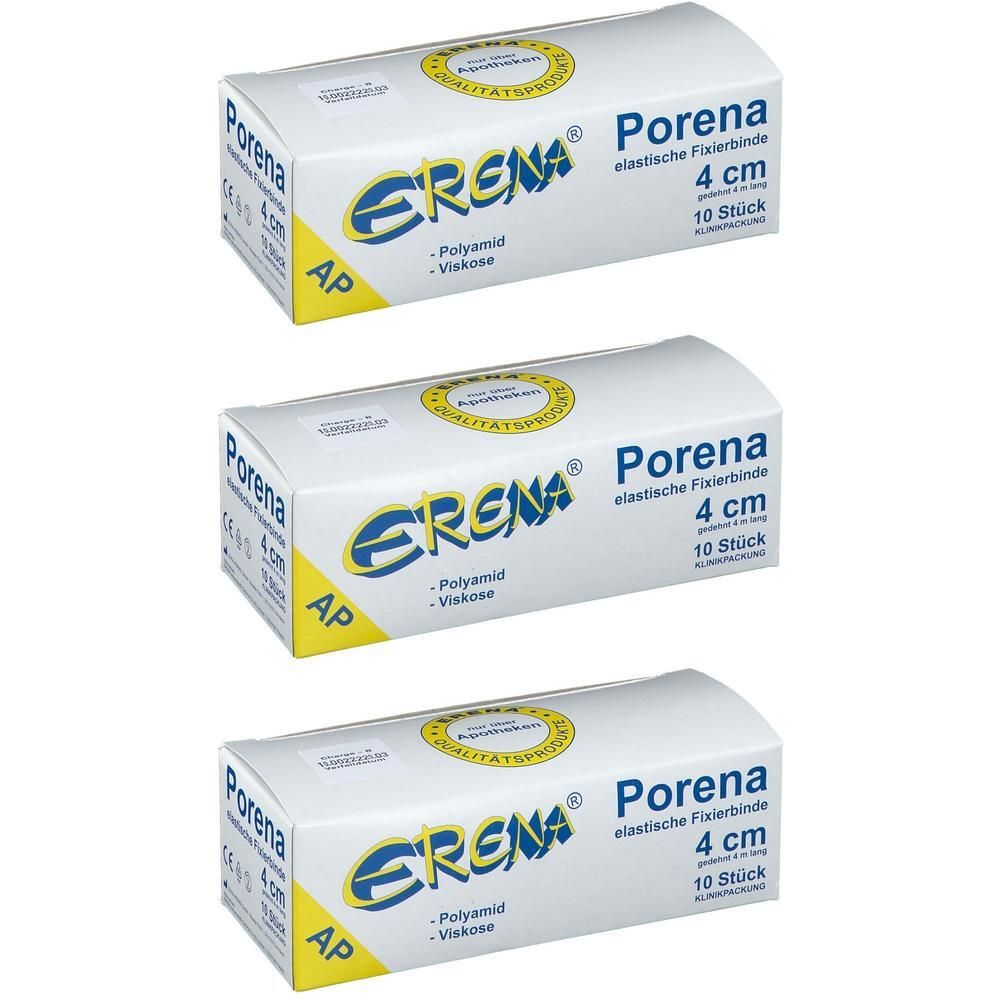 Porena elast.Mullbinde 4 cm weiß o.Cello x3 3x10 St Binden
