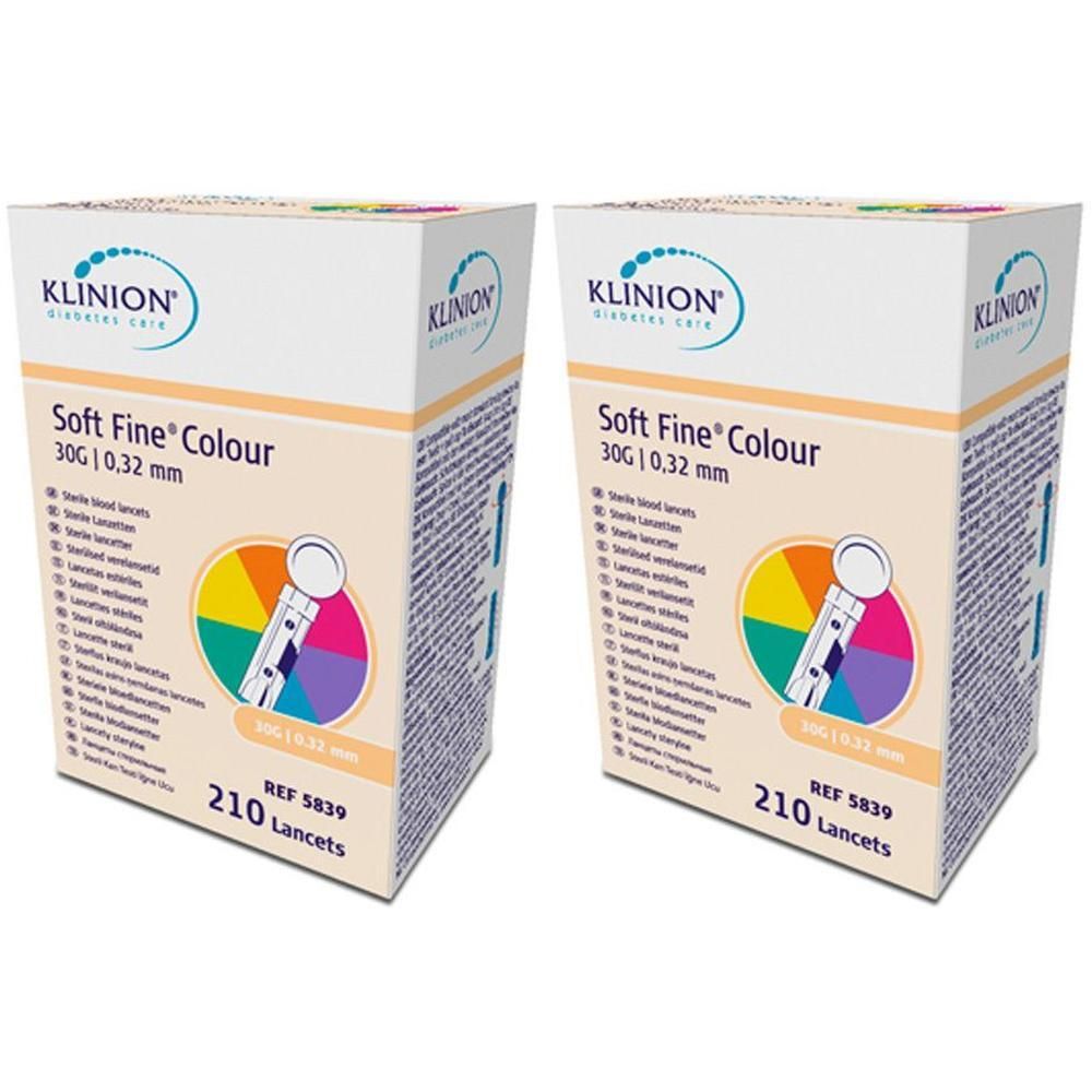Klinion Soft fine colour Lanzetten 30 G x2 2x210 St