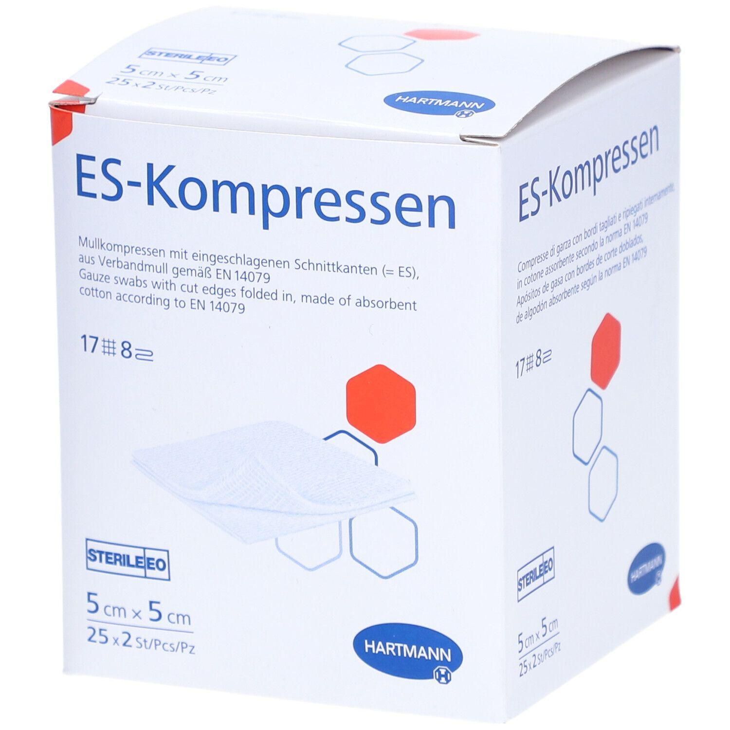 Es-Kompressen steril 5x5 cm 8fach x4 4x25x2 St Kompressen