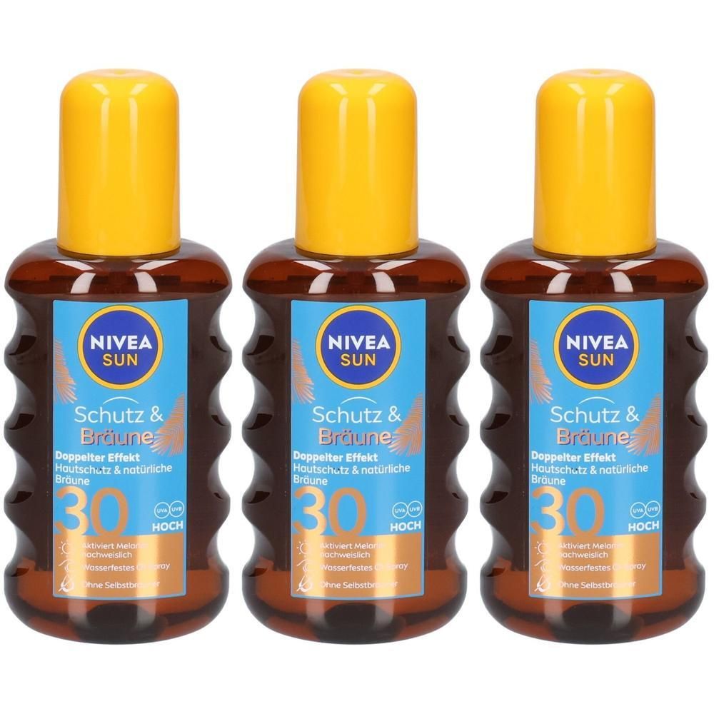 Nivea Sun Schutz & Bräune Öl-Spray LSF 30 200Ml x3 3x200 ml
