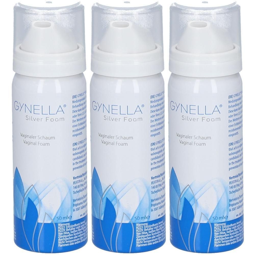 Drei Flaschen GYNELLA Silver Foam Vaginal Schaum, jeweils 50 ml.