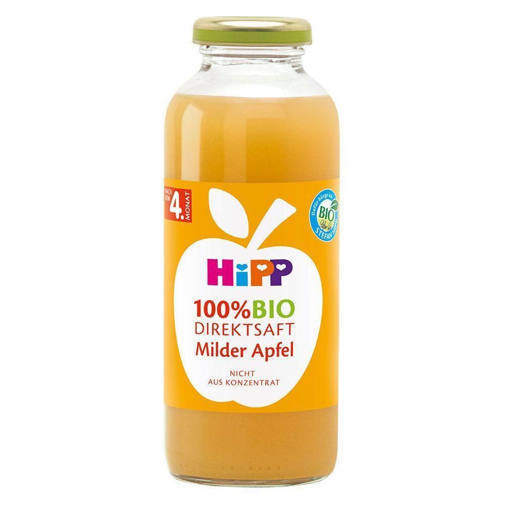 Hipp 100% Bio Direktsaft Milder Apfel in Glasflasche, ab 4 Monaten.
