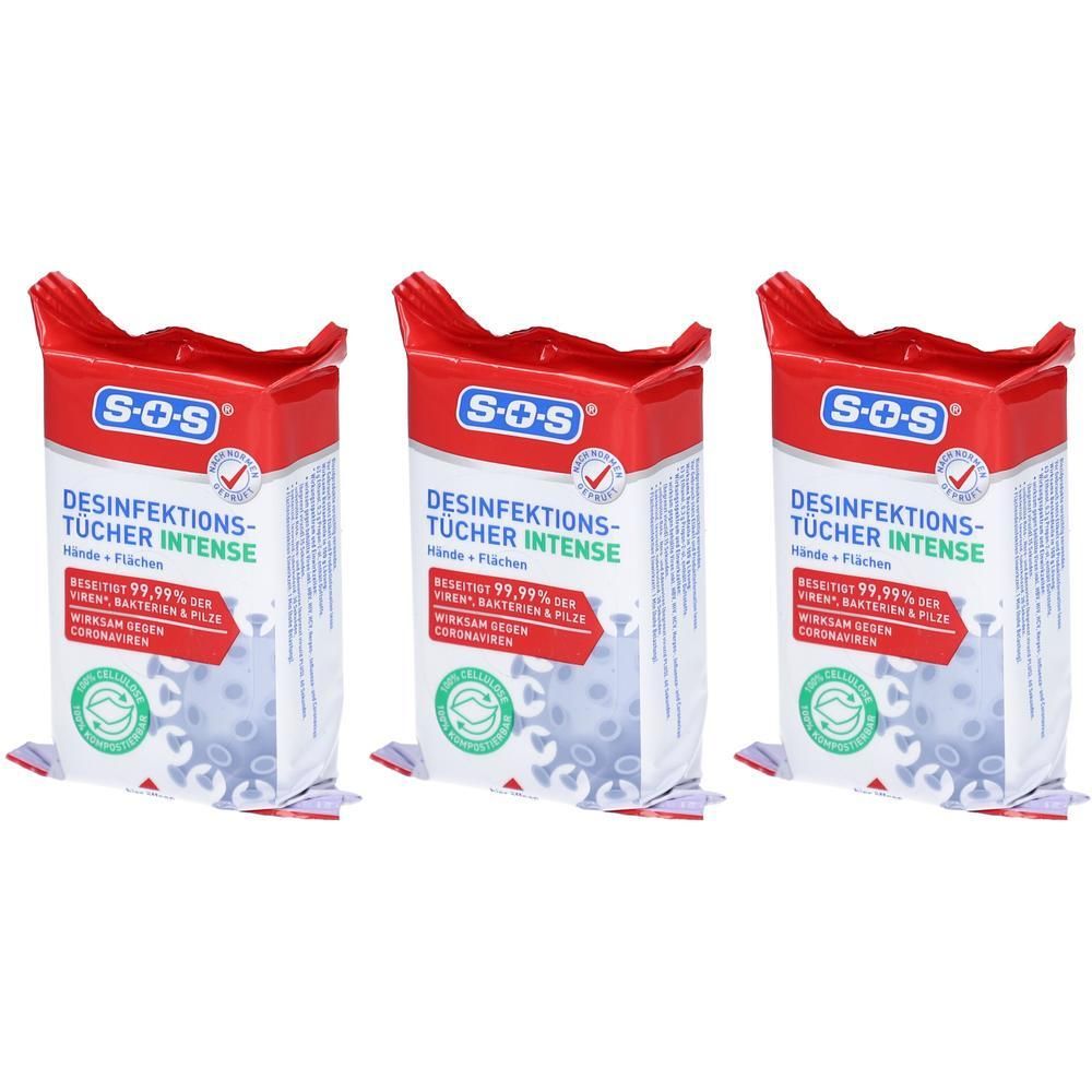 SOS Desinfektionstücher Intense x3 3x25 St Tücher