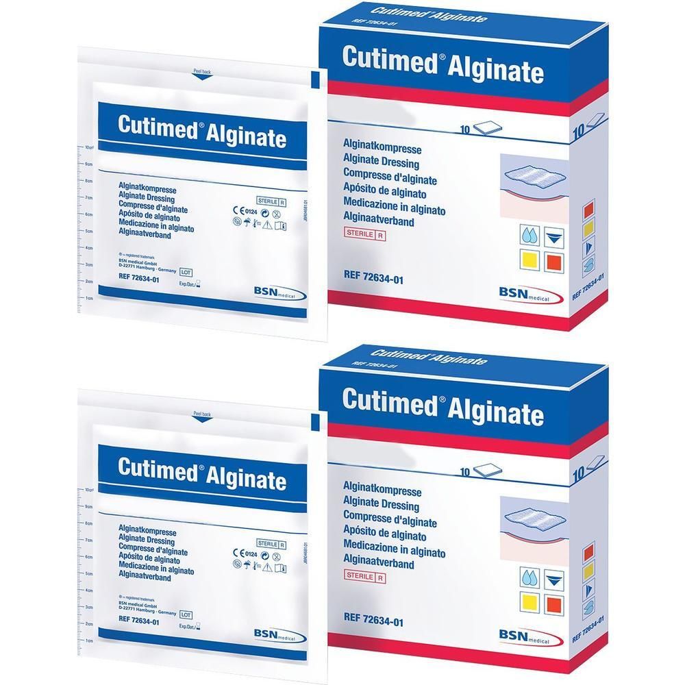 Cutimed Alginate Alginatkompressen 5x5 cm x2 2x10 St Kompressen