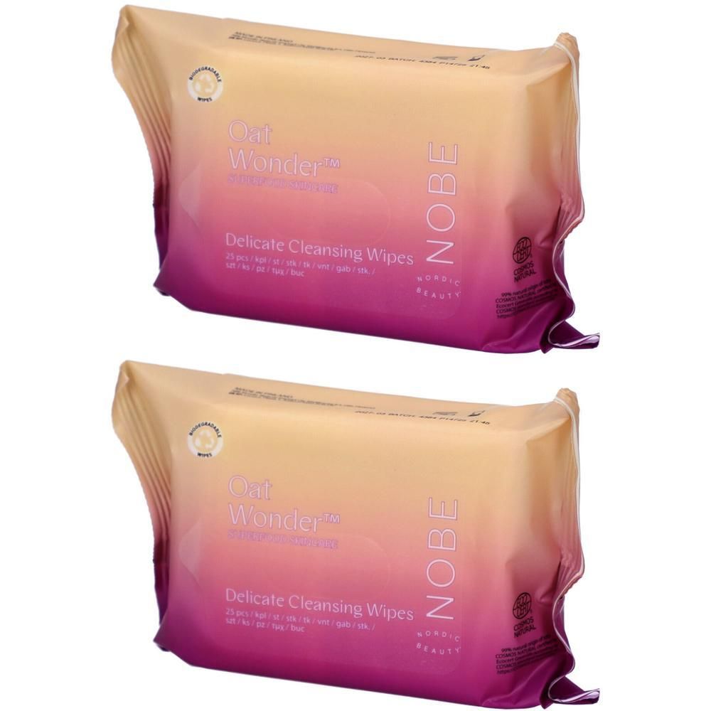 Nobe Oat Wonder® Delicate Cleansing Wipes 25 pcs x2 2x25 St