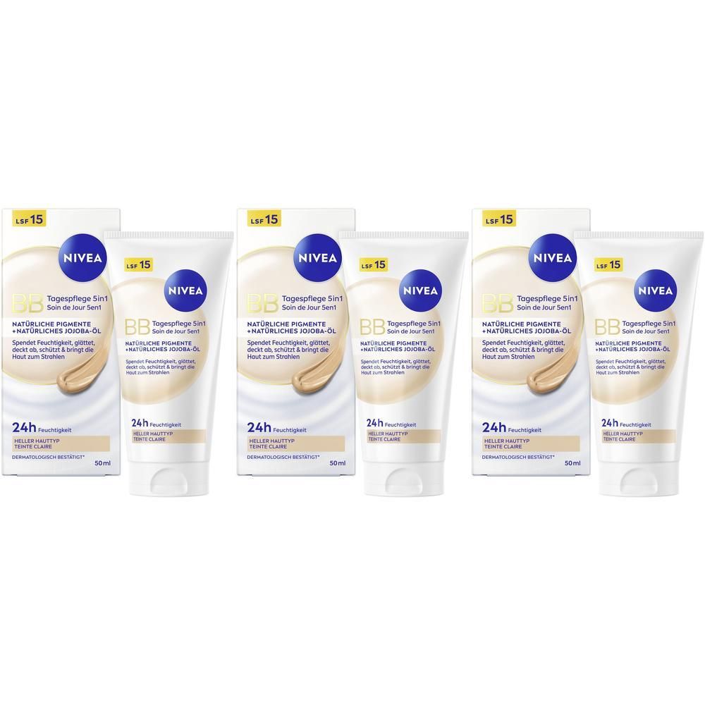 Nivea 5in1 BB Tagespflege Heller Hauttyp LSF 15 50ml x3 3x50 ml