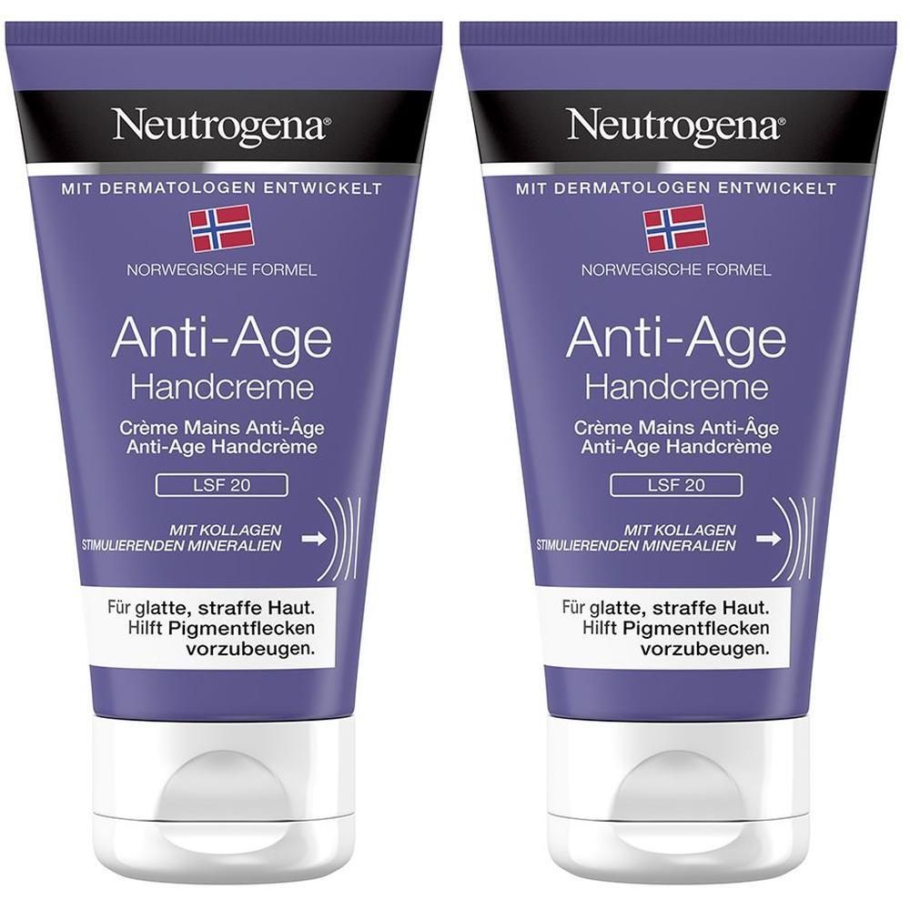Zwei Tuben Neutrogena Anti-Age Handcreme mit norwegischer Formel.