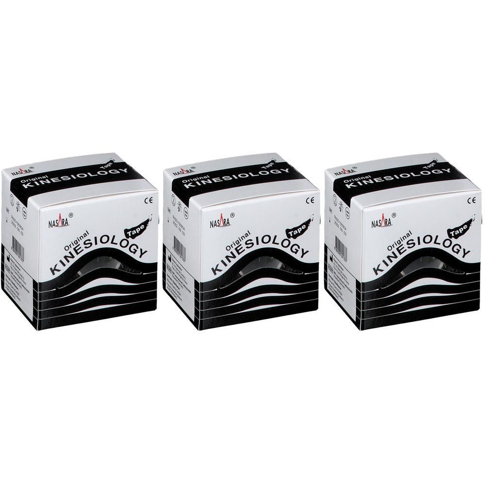 Kinesiologie Tape 5 cmx5 m schwarz x3 3x1 St Verband