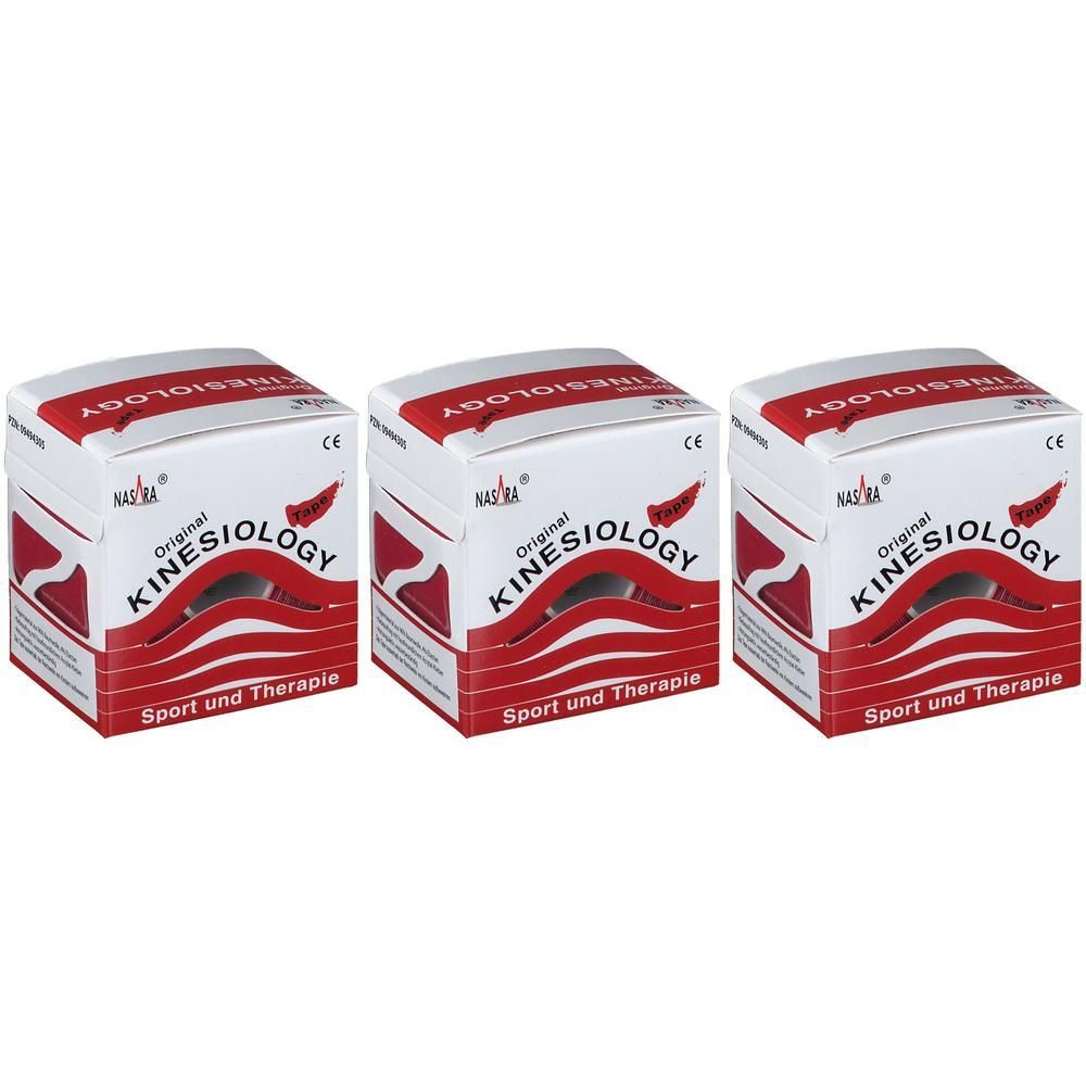 Kinesiologie Tape 5 cmx5 m rot x3 3x1 St Verband