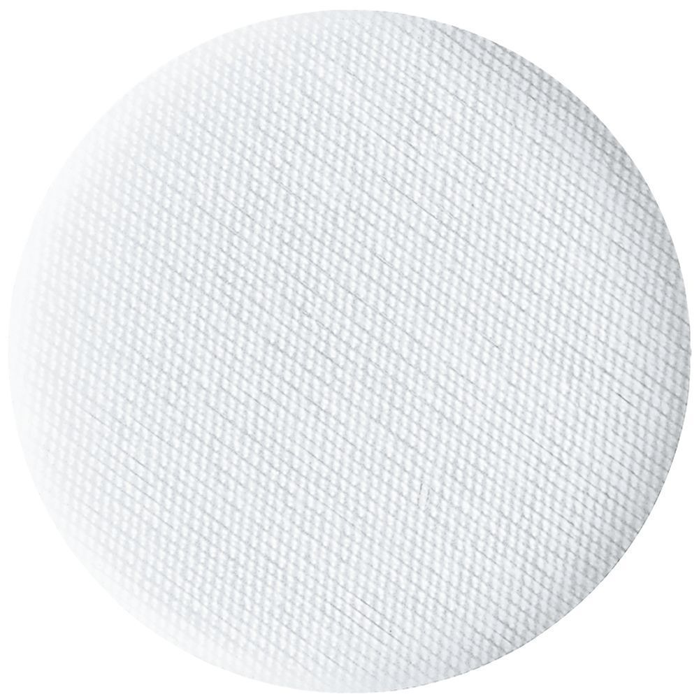 Ein einzelnes rundes HydroClean® Cavity Pad, 4cm. Weißes, texturiertes Material.