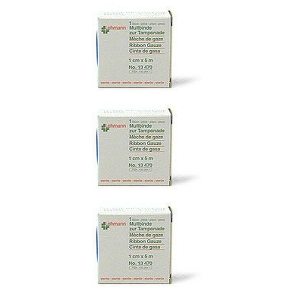 Mullbinden z.Tamponade steril 1 cmx5 m x3 3x1 St Binden