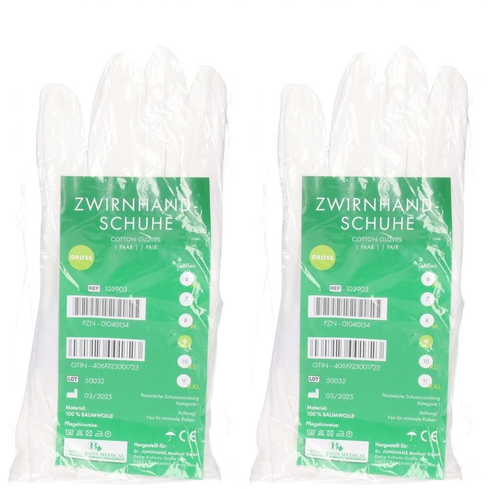 Zwirnhandschuhe groß x2 2x2 St Handschuhe