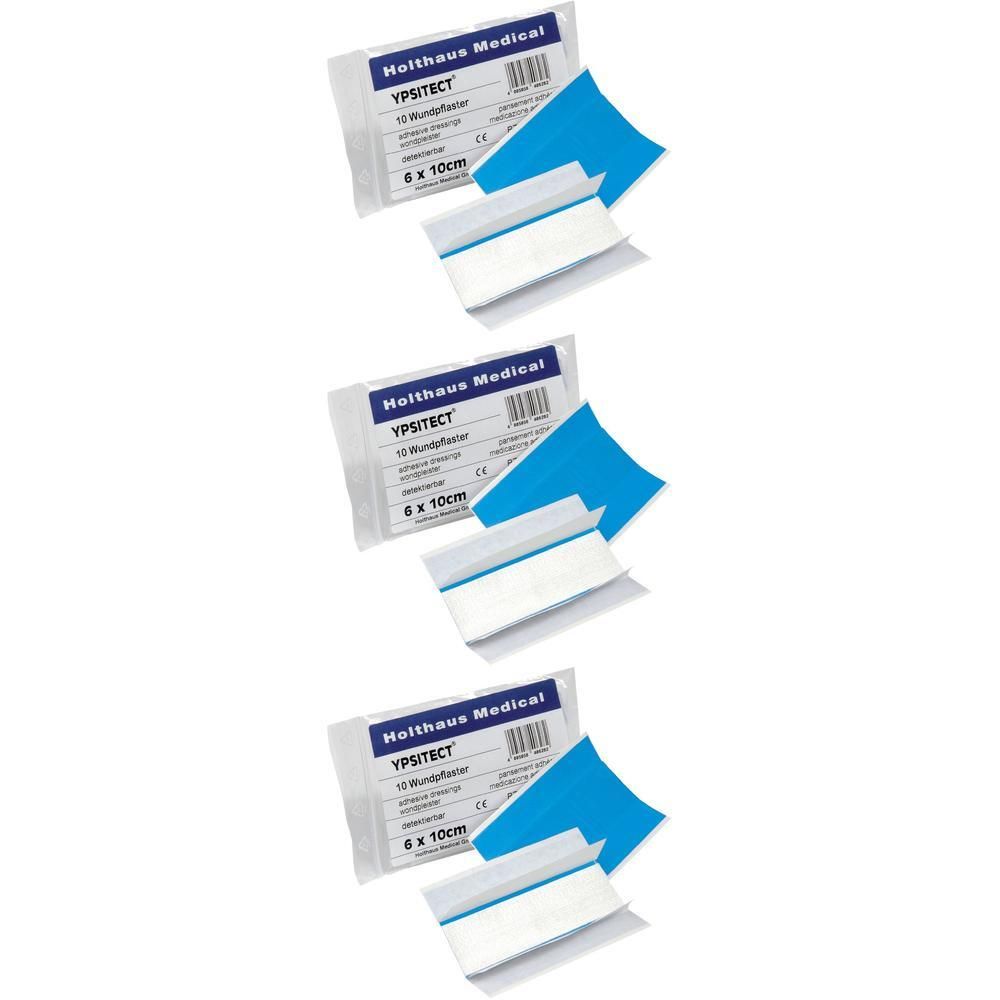 Wundpflaster detektierbar 6x10 cm x3 3x10 St Pflaster
