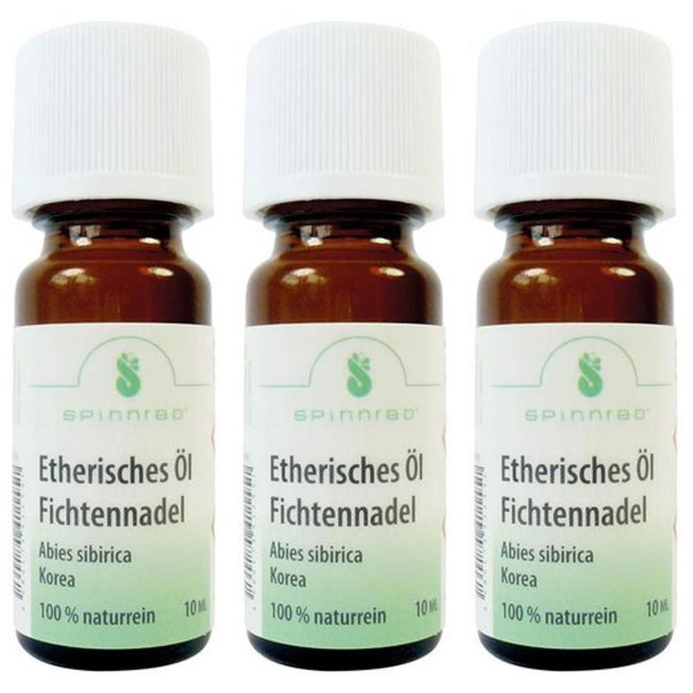Drei Flaschen ätherisches Fichtennadelöl, 10ml, 100% naturrein.