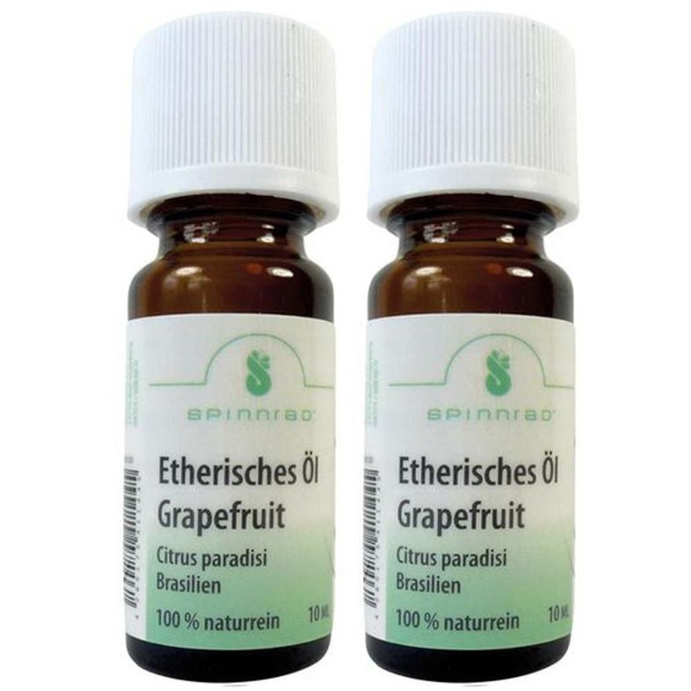Zwei Fläschchen ätherisches Grapefruitöl, 100 % naturrein.