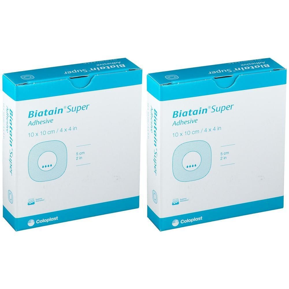 Biatain Super selbst-haftend Superabs.10x10 cm x2 2x10 St Verband