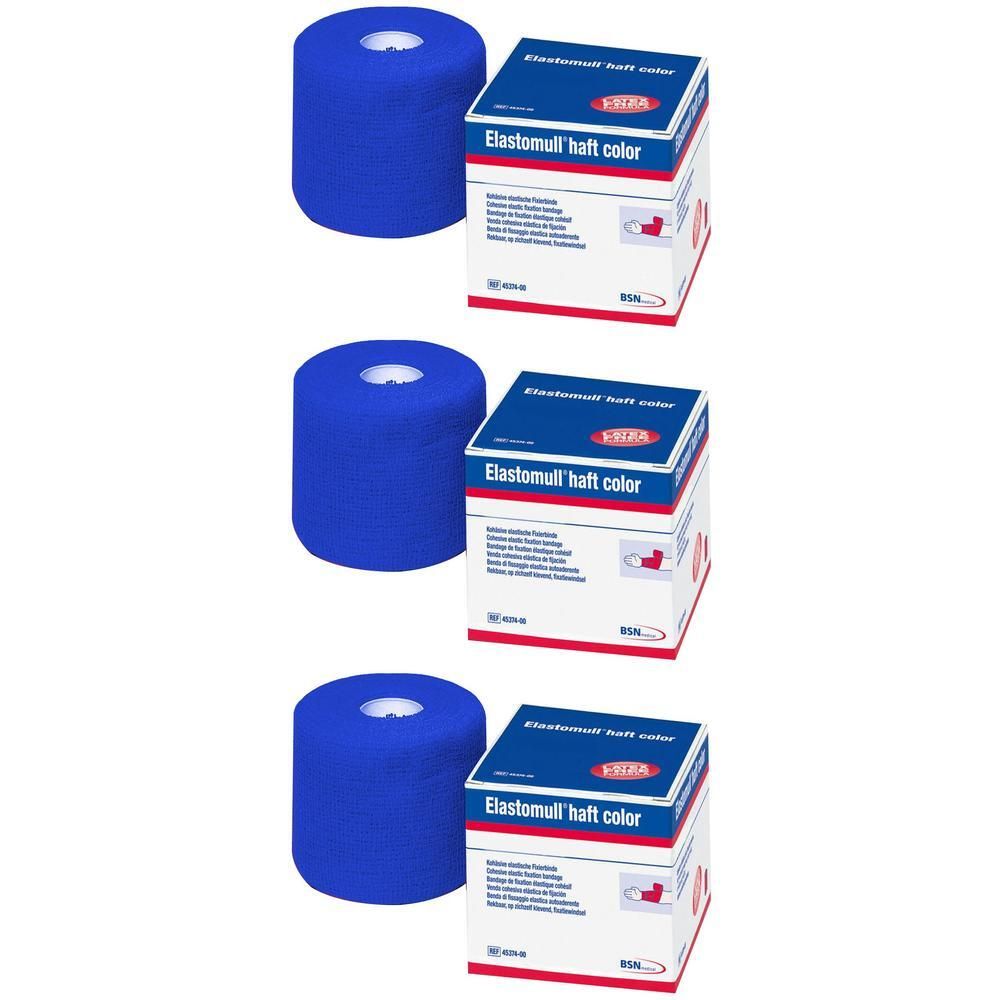 Elastomull haft color 10 cmx20 m Fixierb.blau x3 3x1 St Binden