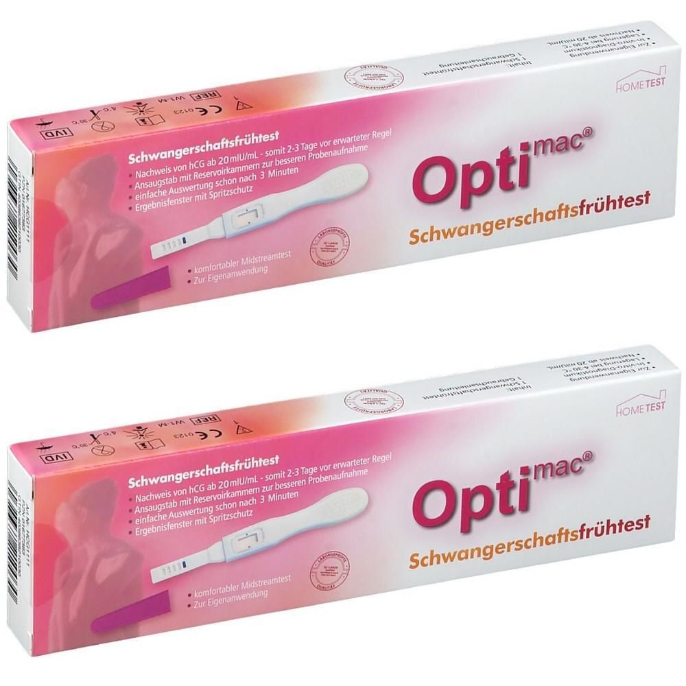 Optimac Schwangerschafts-Frühtest x2 2x1 St Test