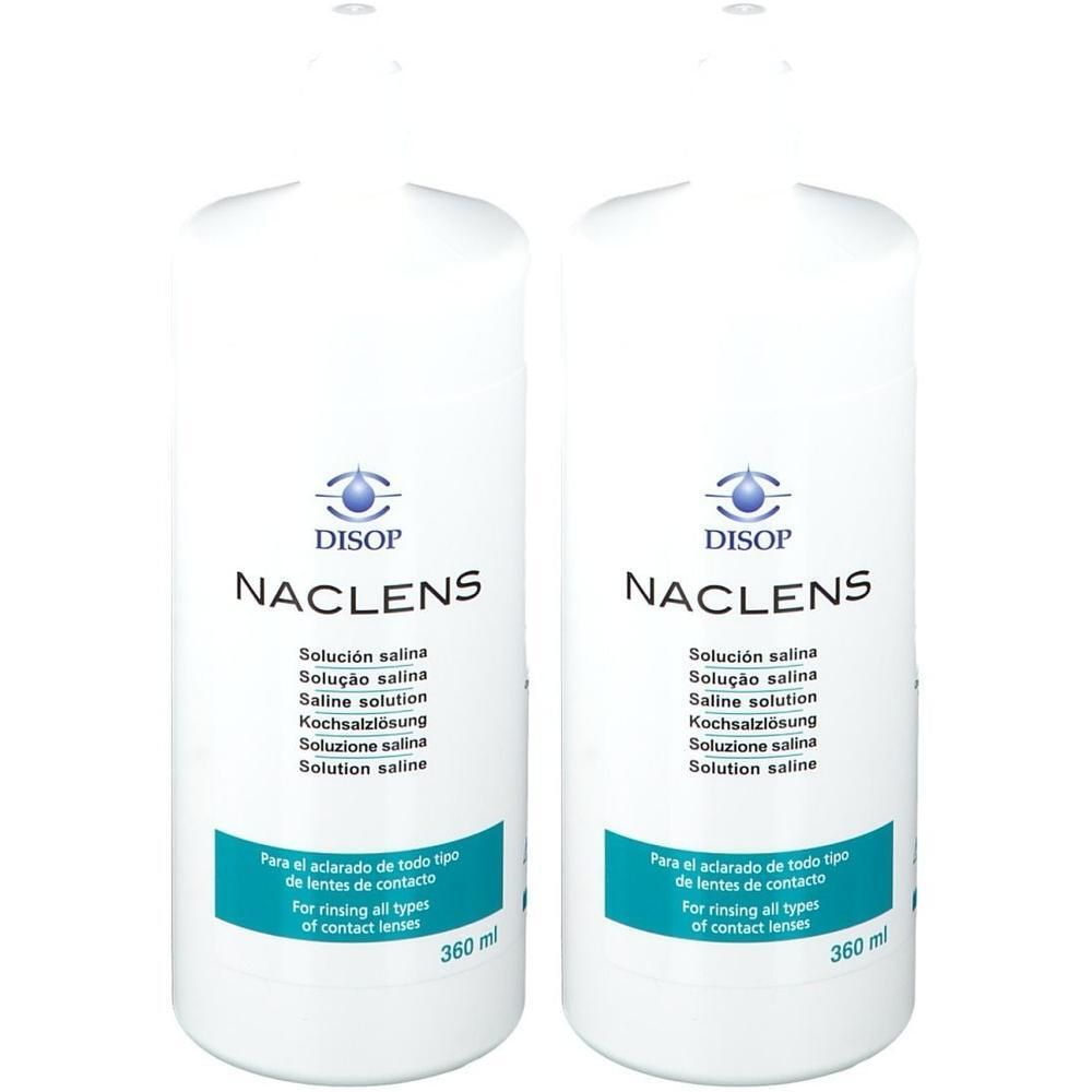 Zwei Flaschen Naclens Kochsalzlösung, 360 ml.