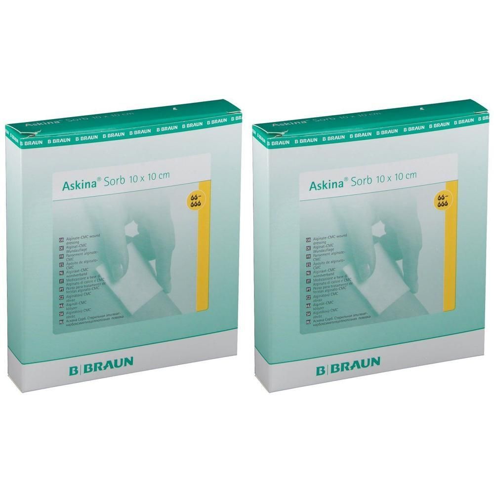 Askina Sorb Alginat CMC Wundauflage 10x10 cm ste. x2 2x10 St Pflaster