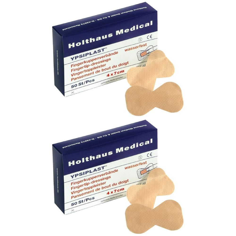 Fingerkuppenverband Ypsiplast wasserf.4x7 cm haut x2 2x50 St Verband