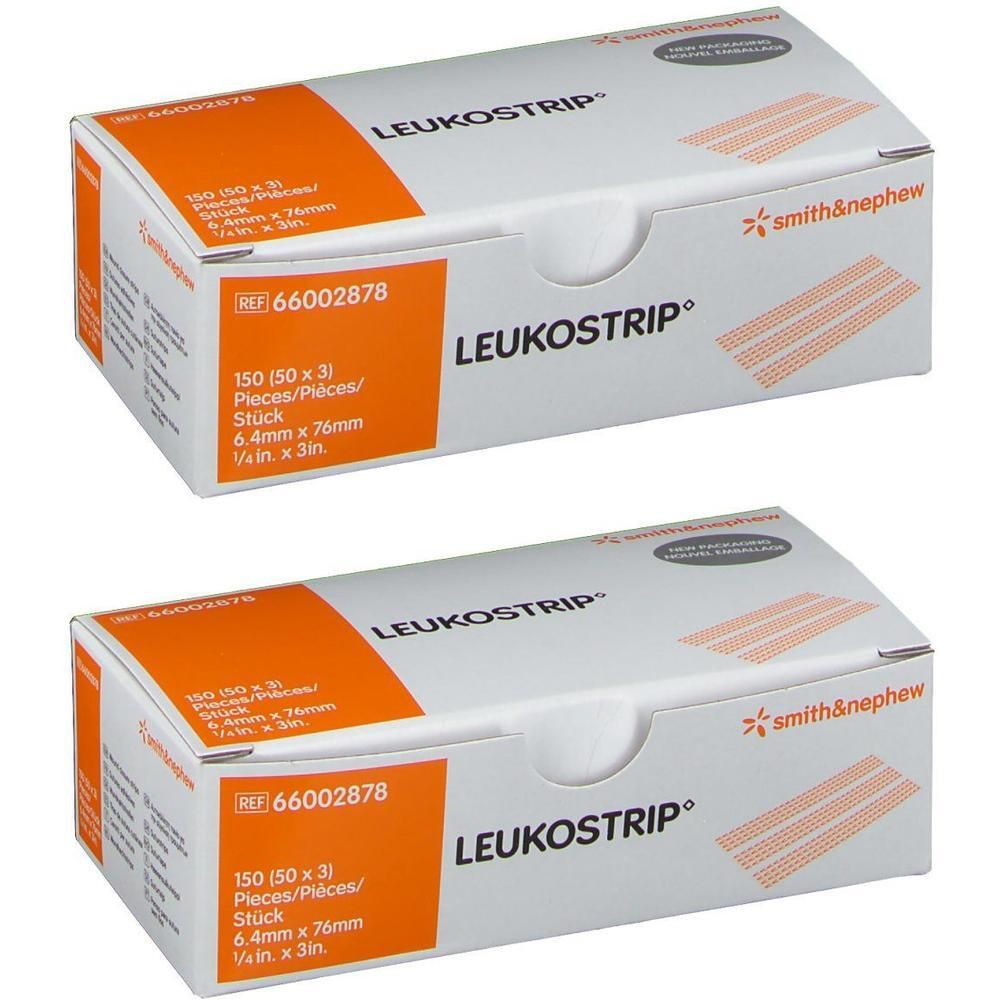 Leukostrip Wundnahtstreifen 6,4x76 mm Box x2 2x50x3 St Pflaster