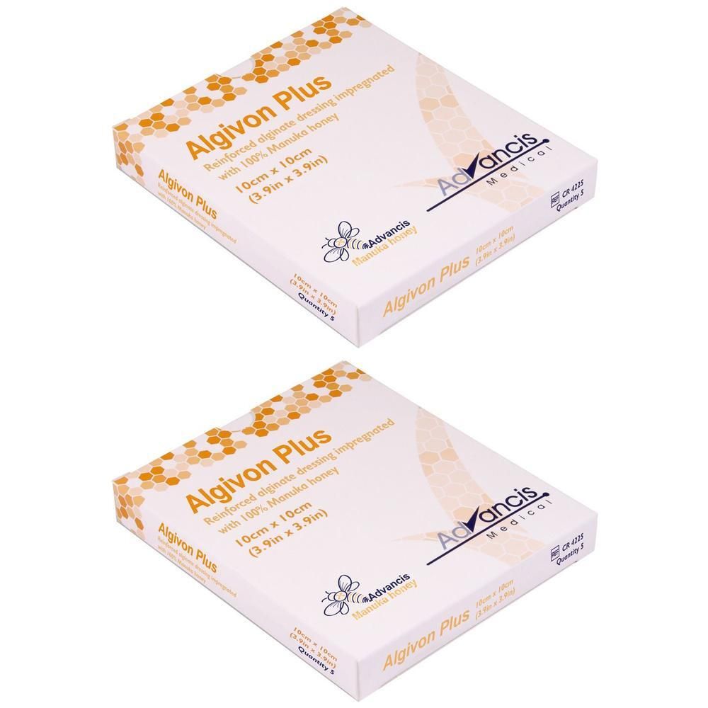 Algivon Plus Honigalginat Wundauflage 5x5 cm x2 2x5 St Wundgaze