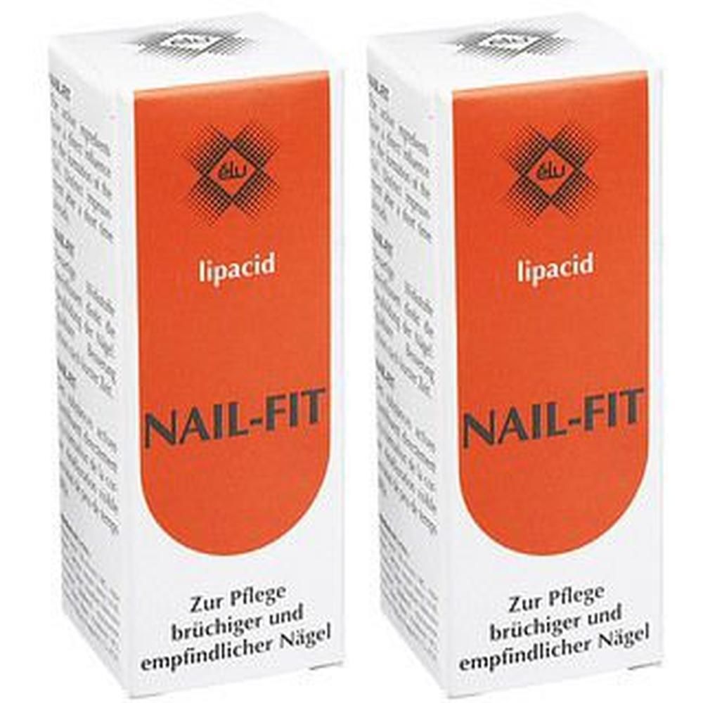 Zwei Schachteln élu-Lipacid Nail-Fit Nagelpflege für brüchige Nägel.