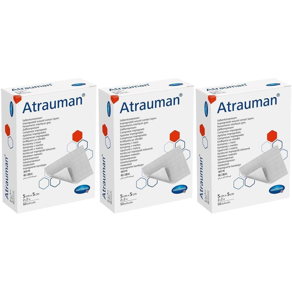Atrauman 5x5 cm steril Kompressen x3 3x50 St