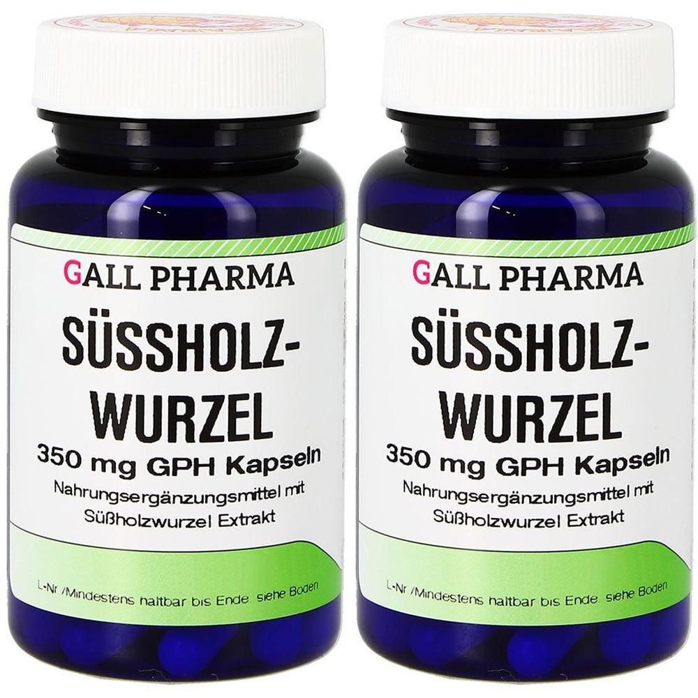 Zwei Flaschen GALL PHARMA Süssholzwurzel Kapseln, 350 mg GPH.