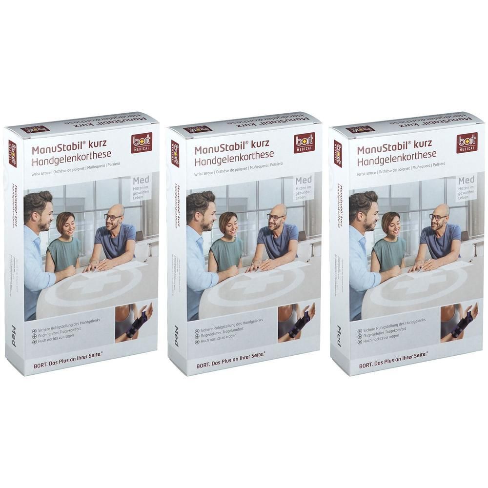 Bort ManuStabil kurz rechts S schwarz x3 3x1 St Bandage(s)