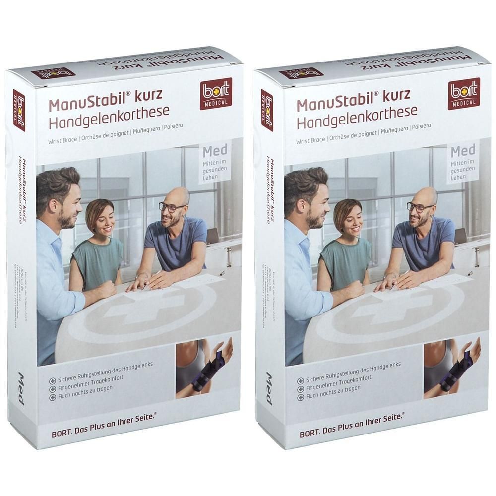 Bort ManuStabil kurz rechts S schwarz x2 2x1 St Bandage(s)