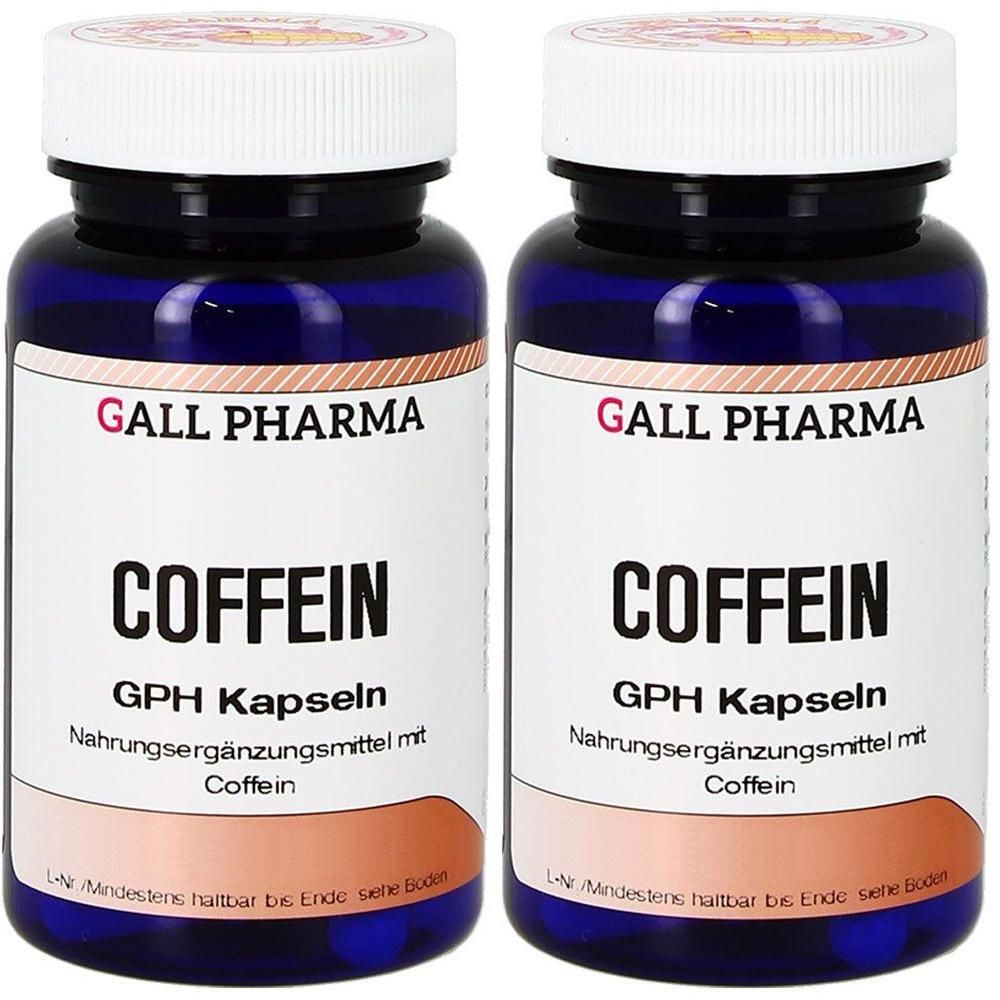 Zwei Flaschen GALL PHARMA COFFEIN GPH Kapseln, Nahrungsergänzungsmittel mit Coffein.