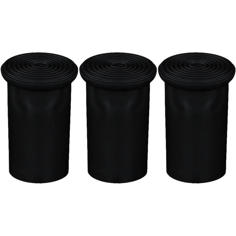 Krückenkapsel 18 mm Damen schwarz x3 3x1 St