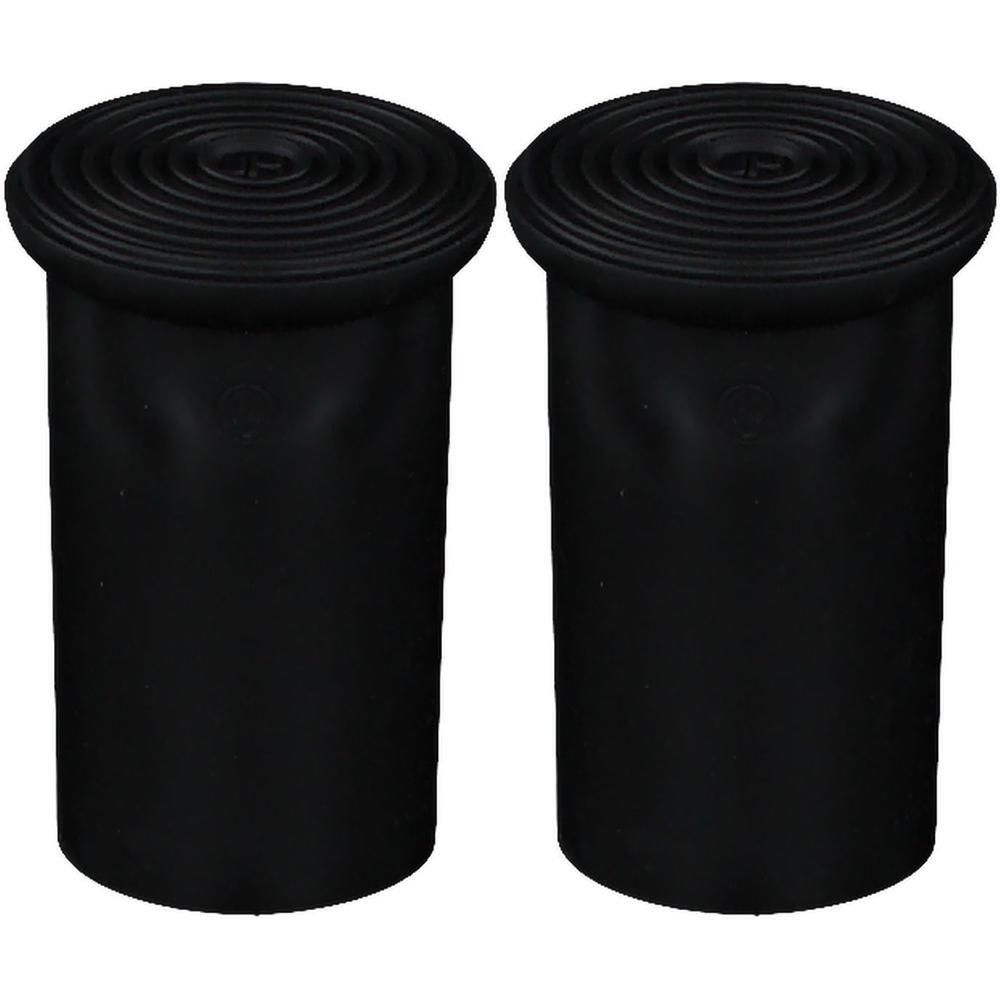 Krückenkapsel 18 mm Damen schwarz x2 2x1 St