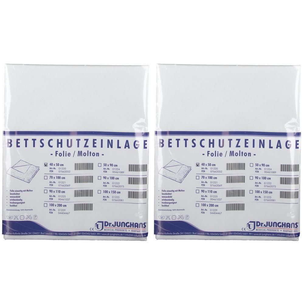 Bettschutzeinlage Folie Molton 40x50 cm x2 2x1 St