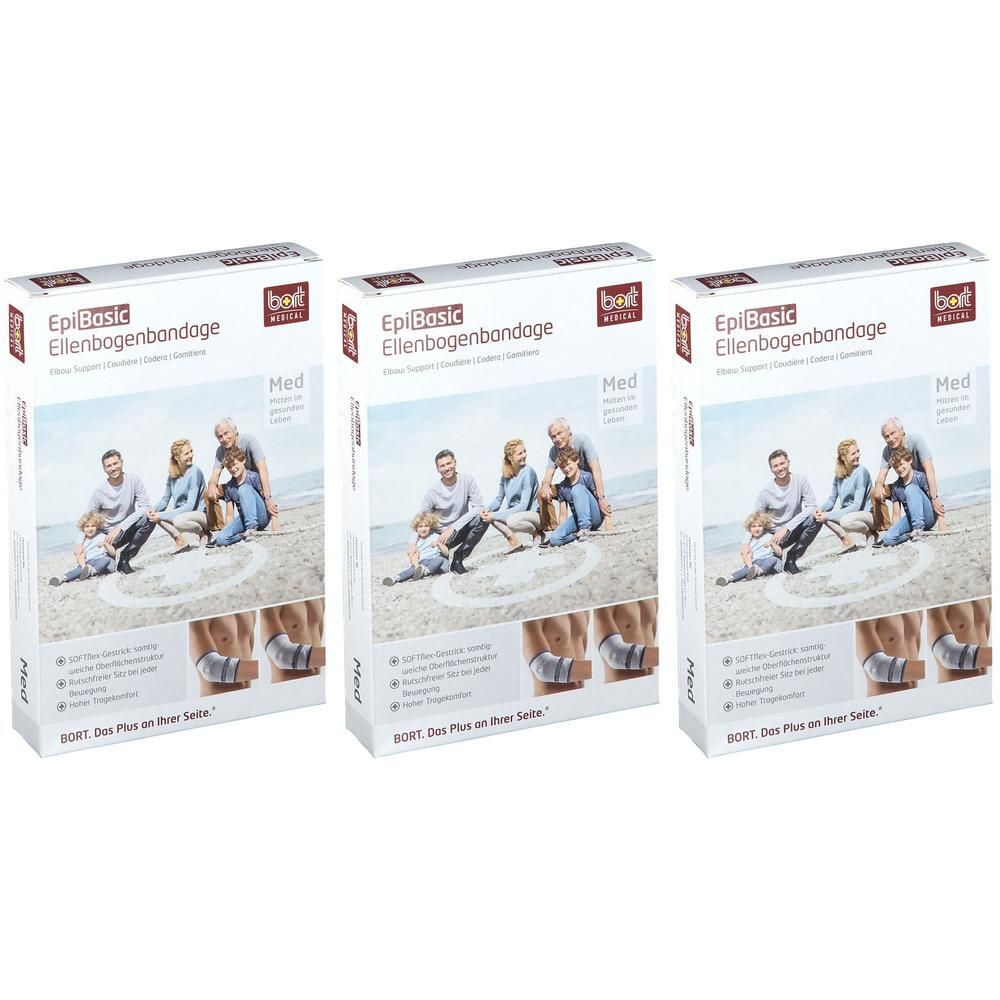 Bort EpiBasic Bandage L silber x3 3x1 St Bandage(s)