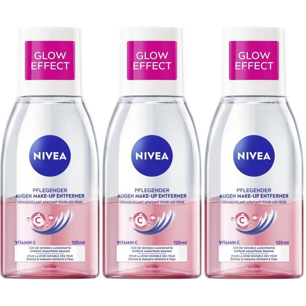 Nivea Glow Augen Make-up Entferner 125ml x3 3x125 ml