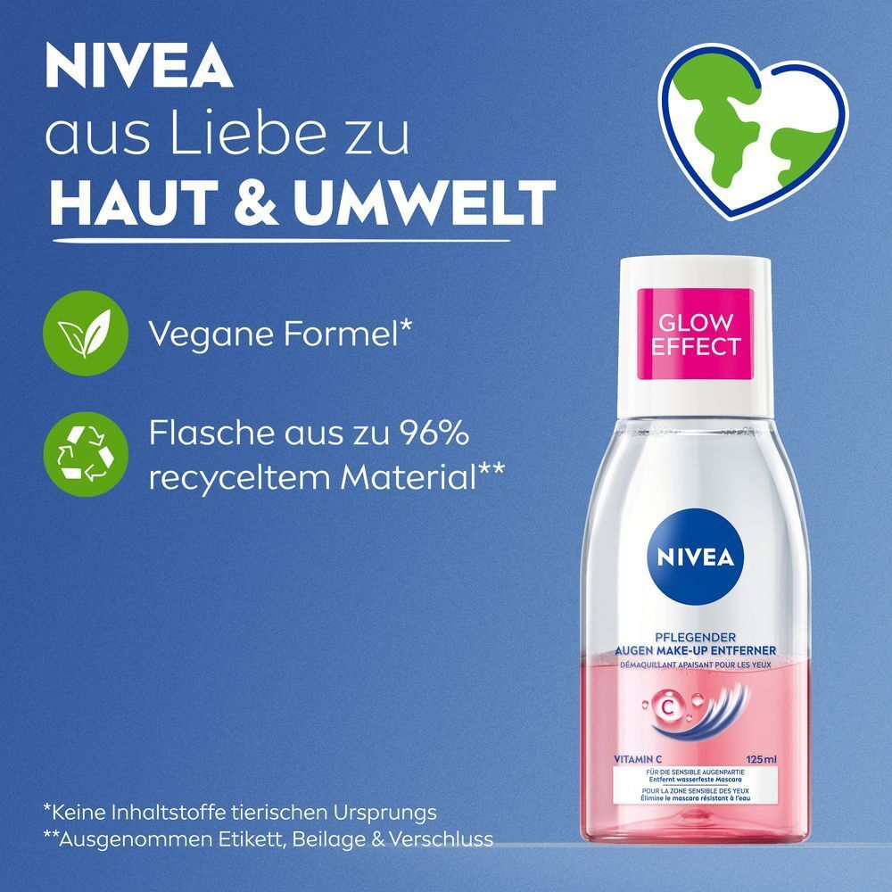 NIVEA für Haut & Umwelt: Vegane Formel, Flasche aus 96% recyceltem Material. Mit Vitamin C.