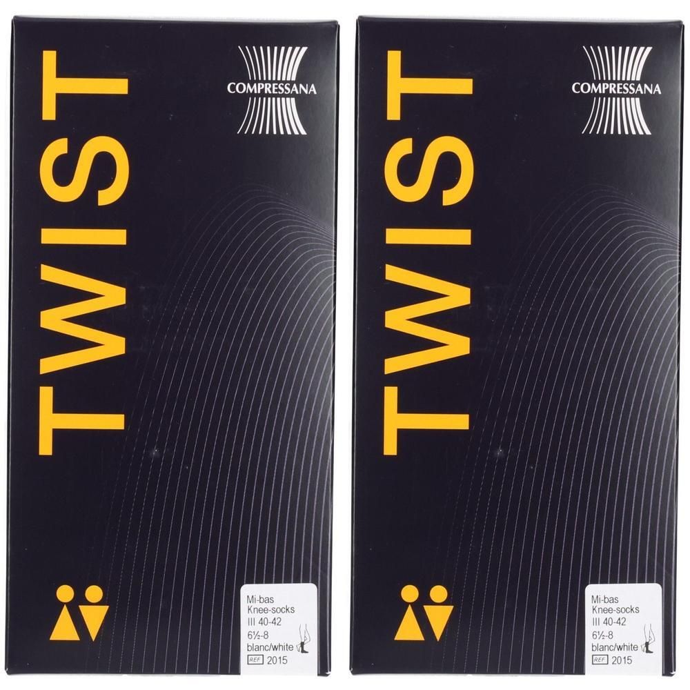 Compressana Twist St.Kniestr.40-42 Gr.3 weiß x2 2x2 St